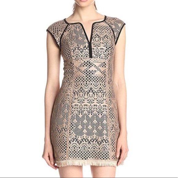 Nanette Lepore Dresses & Skirts - NANETTE LEPORE | Ferocious Fringe Lace Knit Dress